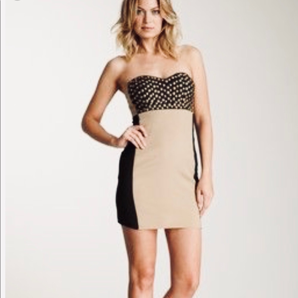 Stella and Jamie Khaki Tube Dress with Pleates